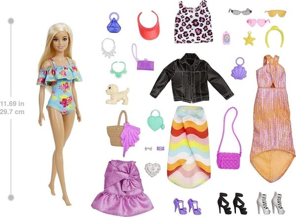 BARBIE KALENDARZ Adwentowy z Lalką Niespodzianki Mattel