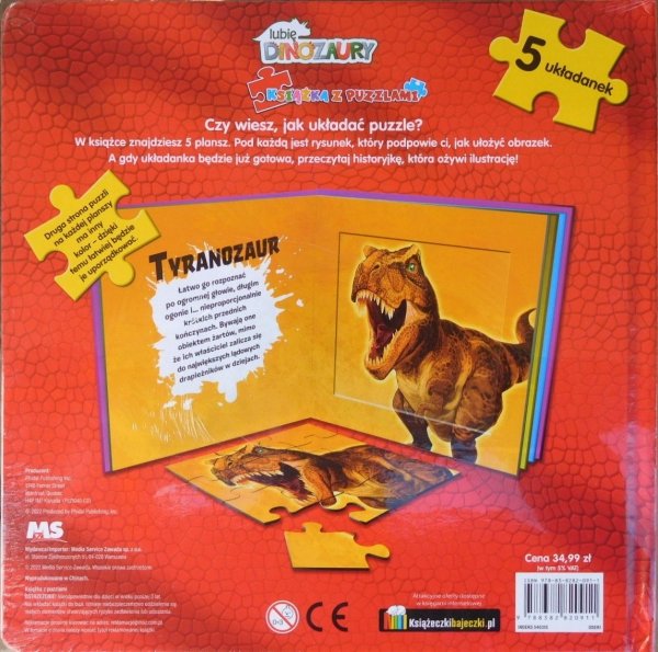 Lubię dinozaury Książka z puzzlami Puzzle z dinozaurami