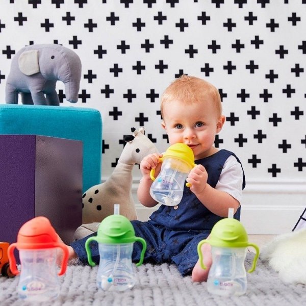 B.BOX Nowy innowacyjny Bidon ze słomką 240ml Kobaltowy BB00508