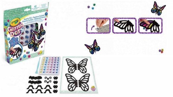  Zestaw kreatywny Crayola Mozaiki Błyszczące Motyle brokatowe