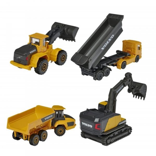Pojazdy budowlane 4szt. Volvo Majorette Zestaw Prezentowy 