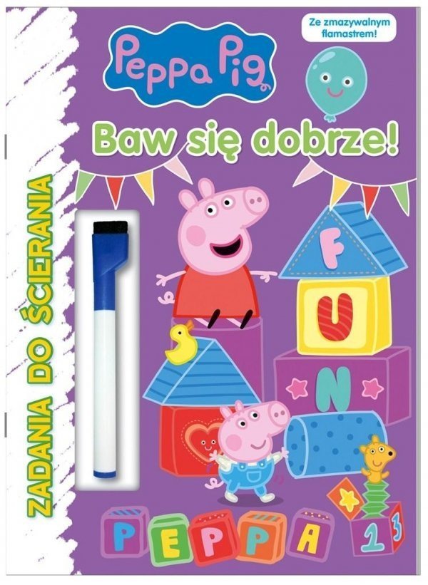 Świnka Peppa Zadania do ścierania Baw się + Flamaster
