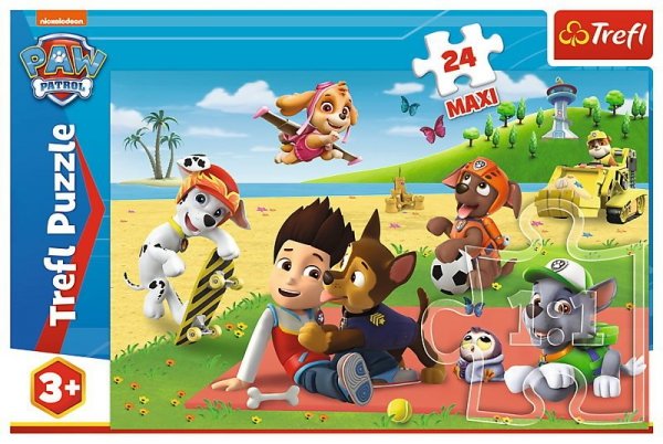 Puzzle Psi Patrol 24 Maxi Zabawy na kocu Trefl 14346
