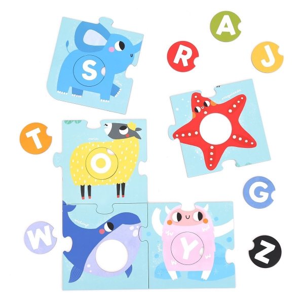 Alfabet CzuCzu Duże Puzzle z dziurką Litery 48 el. 3+