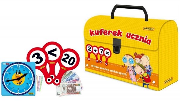 Kuferek ucznia Zestaw pomocy edukacyjnych do nauki Adamigo