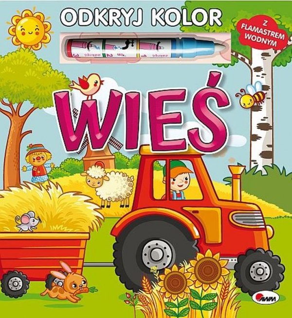 WIEŚ Kolorowanka wodna z flamastrem Odkryj Kolor
