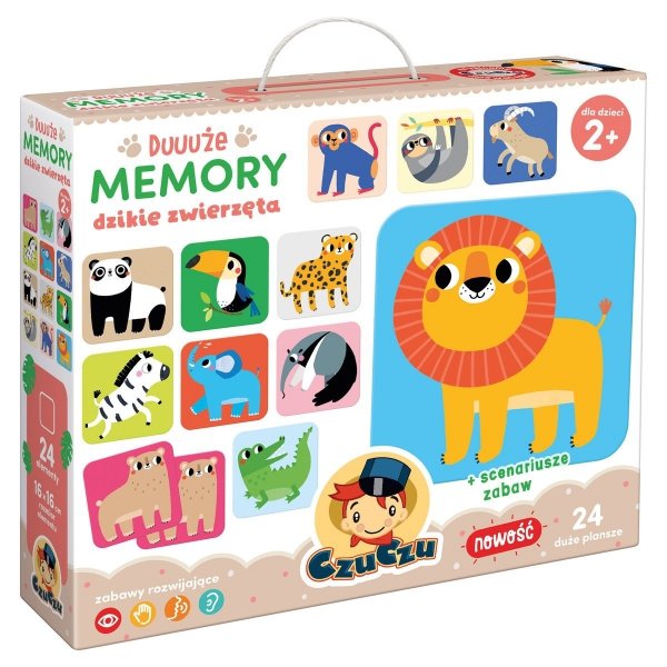 CzuCzu DUŻE Memory Dzikie zwierzęta Memo Pamięć 2+
