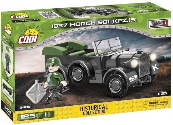 COBI 2405 Historical Collection WWII 1937 HORCH 901 Auto z figurką