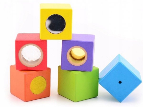 Drewniane Klocki sensoryczne Discover 6el Joueco 
