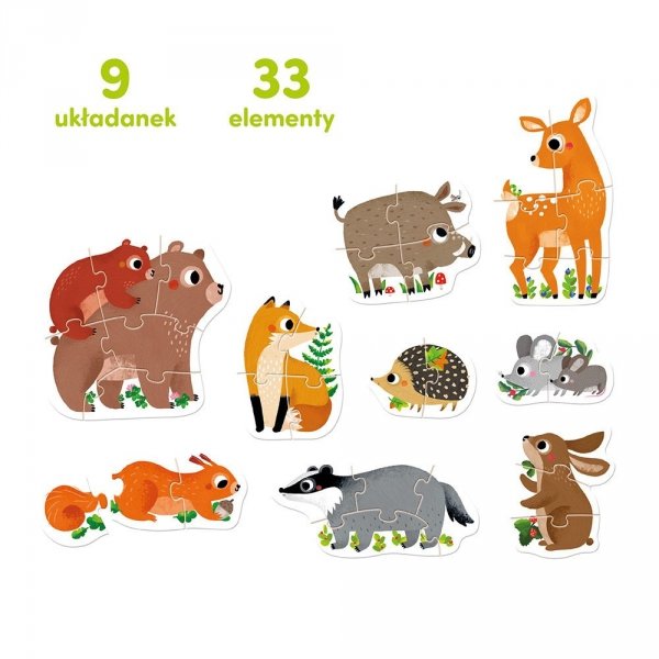 Zwierzątka w lesie CzuCzu Puzzle progresywne 2+