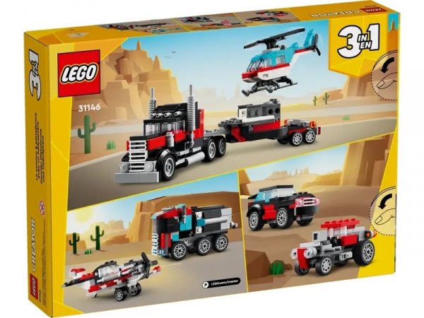 Lego Creator 31146 Ciężarówka z platformą i helikopterem
