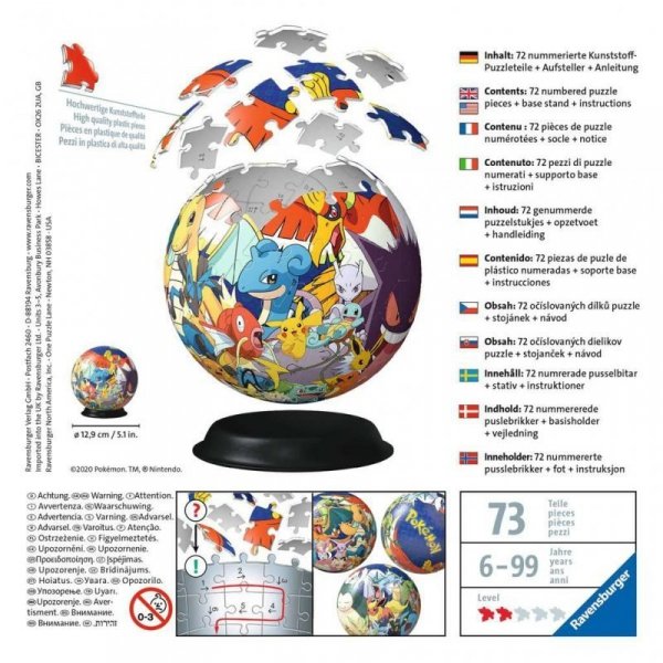 Globus Puzzle 3D Kula ziemska Ravensburger 73