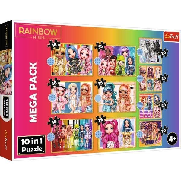 Puzzle 10w1 Kolekcja modnych laleczek Rainbow High