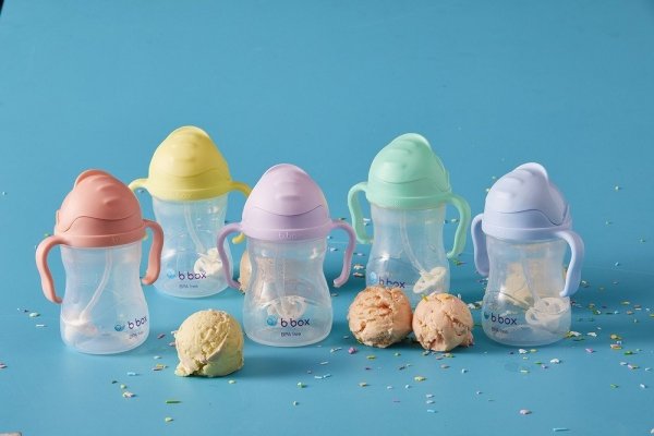 B.BOX Nowy innowacyjny Bidon ze słomką 240ml Gelato Bubblegum BB00519