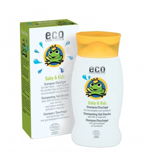 eco cosmetics Szampon i żel pod prysznic dla dzieci i niemowląt z granatem i rokitnikiem