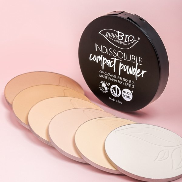 puroBio Matujący puder prasowany  T01 do karnacji średnich, ciemnych i oliwkowych (wkład wymienny)