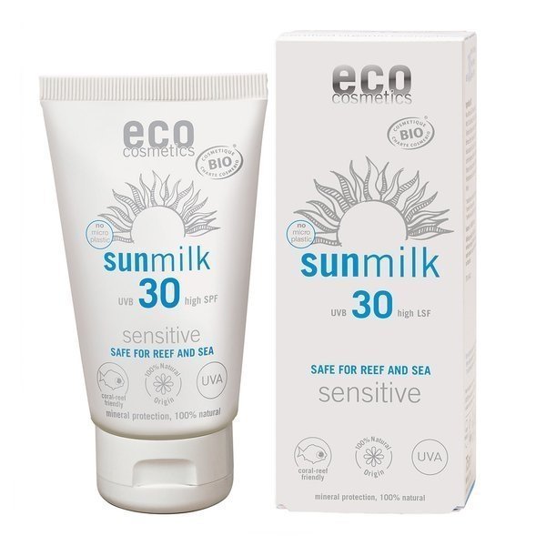 Eco cosmetics Mleczko na słońce SPF 30 sensitive z granatem i maliną