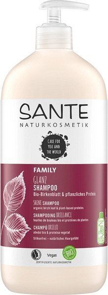Sante Naturkosmetik FAMILY Szampon nadający połysk z bio-liściem brzozy 500 ml.
