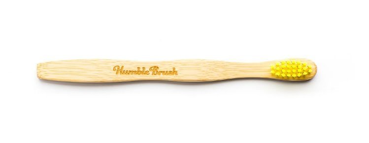 Humble Brush Szczoteczka dla dzieci, bambusowa ULTRA SOFT żółta 14,5cm.