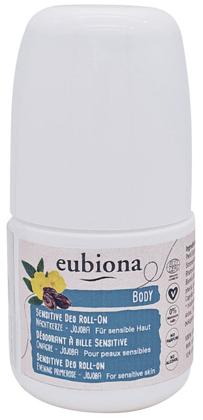 Eubiona Dezodorant roll-on SENSITIVE z wiesiołkiem i olejem jojoba