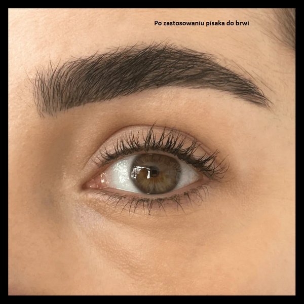 puroBio Pisak do wypełniania brwi z precyzyjnym pędzelkiem  04 MIĘKKA CZERŃ