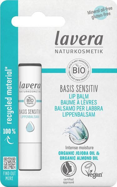 Lavera BASIS SENSITIV Balsam do ust z bio-jojobą i bio-olejem migdałowym