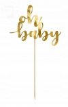 Topper na tort Oh Baby złoty - 25 cm