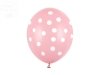 Balony jasno różowe w białe kropki 14 cali