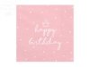 Serwetki 3 warstw. 33x33cm Happy Birthday różowe