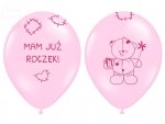 Balony 14cali różowe Miś - mam już roczek