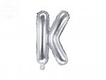 Balon foliowy Litera K 35 cm srebrny