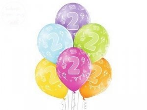 Balony lateksowe 30 cm 2 Birthday 1 szt