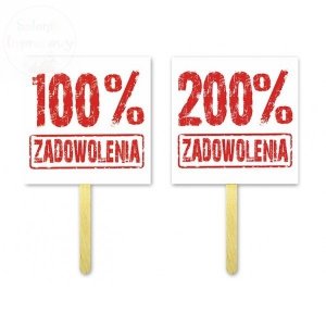 Tabliczki do fotobudek 100%/200% Zadowolenia