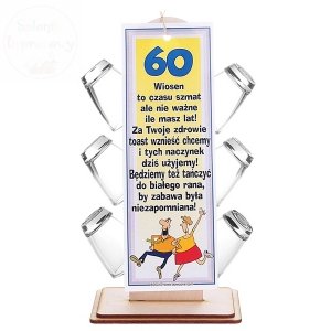 Barek kieliszki 60  URODZINY 