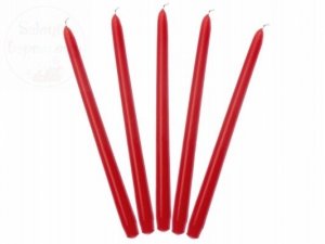 Świeca stożkowa 24 cm czerwona 1szt