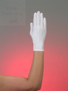 Rękawiczki do sztandaru damskie perłowe rozmiar M