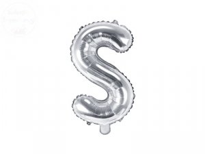 Balon foliowy Litera S 35 cm srebrny