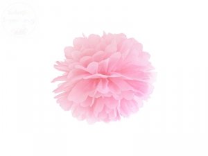 Pompon bibułowy jasno różowy 25cm 1szt