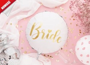 Balon foliowy Bride biały + złoto