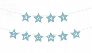 Baner Baby Shower 290 x 16,5 cm jasny niebieski