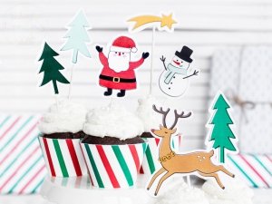 Topper na tort lub babeczki Merry Xmas