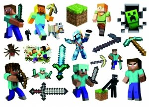  Tatuaże zmywalne dla dzieci MINECRAFT