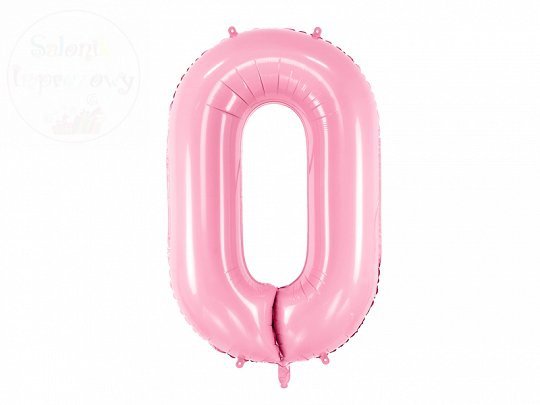 Balon foliowy cyfra 0 różowe - 86 cm