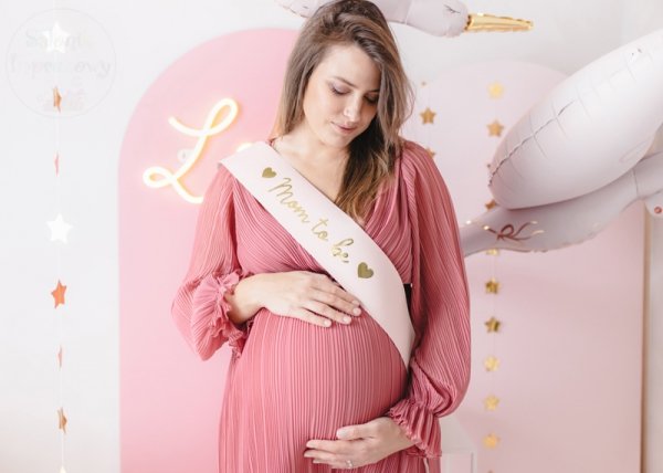 Szarfa blady róż Mom to Be 75 cm