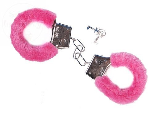 Kajdanki różowe z futerkiem 1op KJD-081