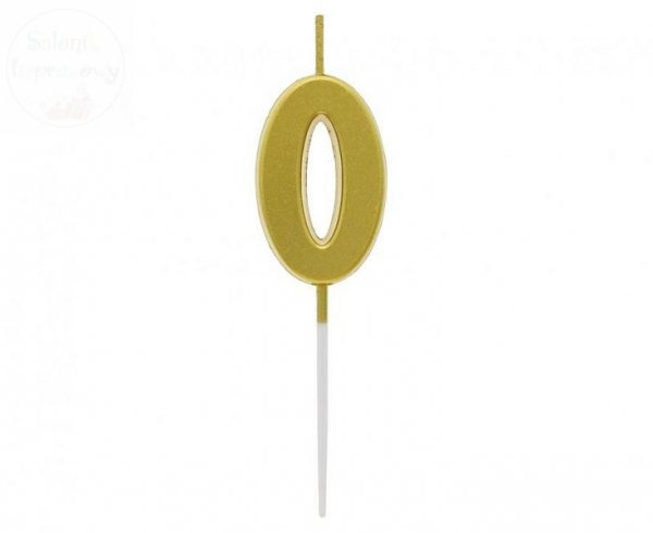 Świeczka piker złota metaliczna 0 - 9,5cm