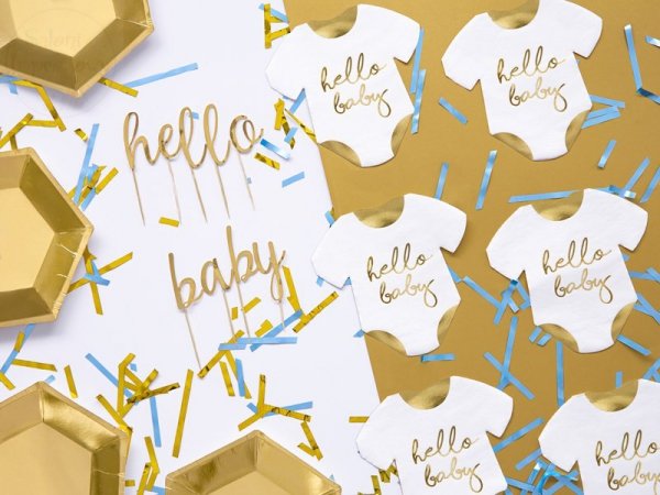 Serwetki spioszki - Hello Baby białe 16x16 cm 20sz