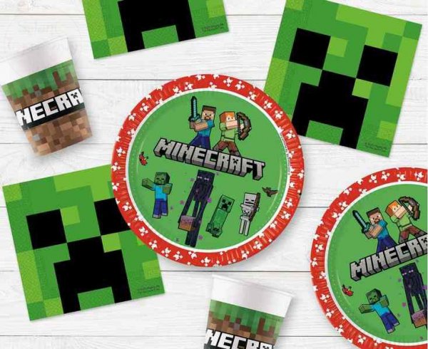 Talerzyki papierowe Minecraft 8 szt - 23cm