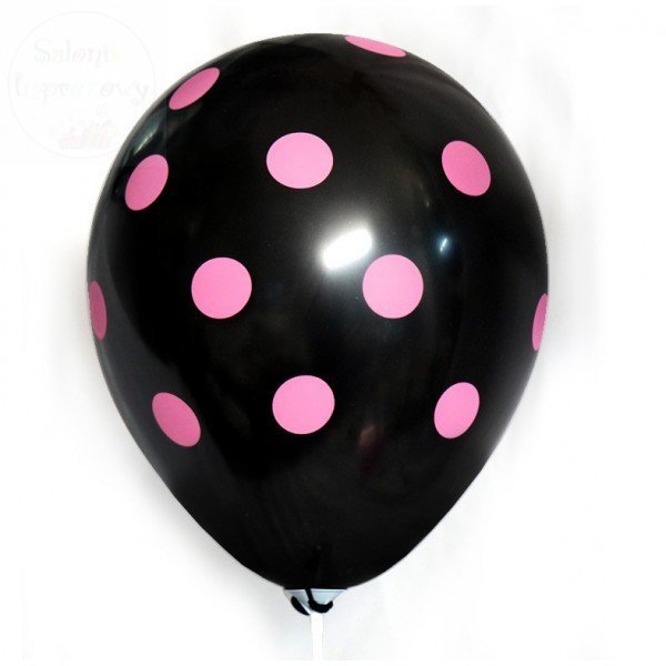 Balony czarne w różowe kropeczki