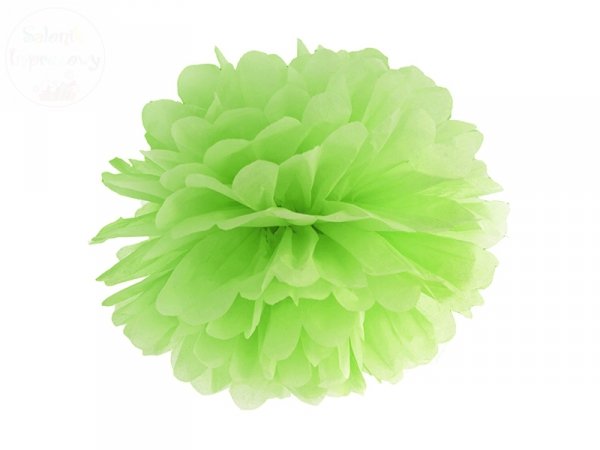 Pompon bibułowy jasno zielony 35cm 1szt